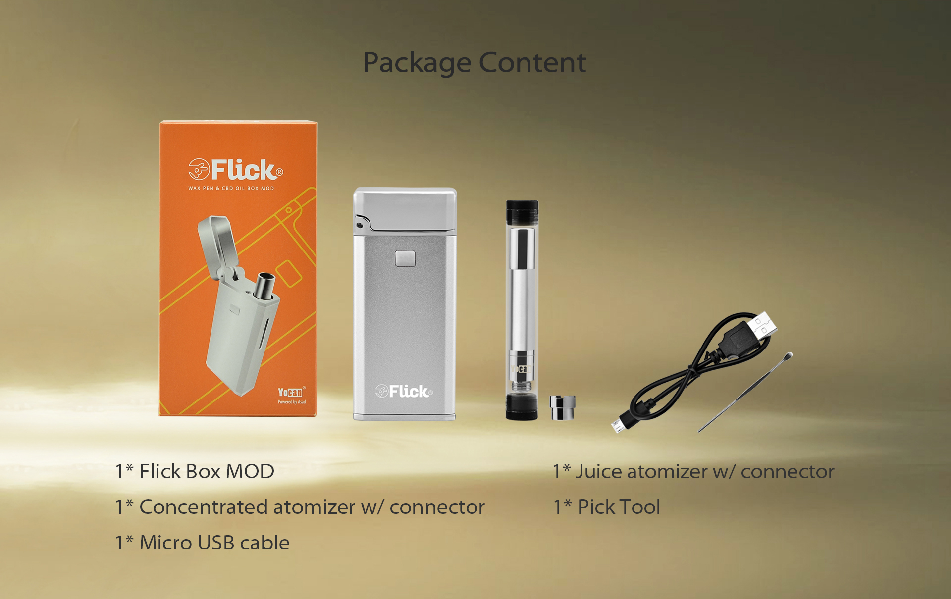 Yocan Flick 2 in 1 Vaporizer - Everything 420